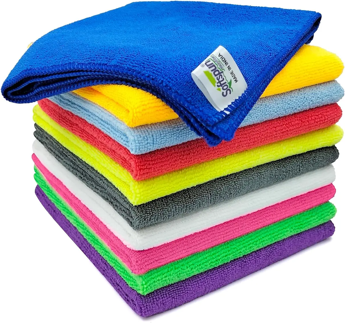 Softspun microfiber cleaning cloths pack of ten 40 x 40 cm