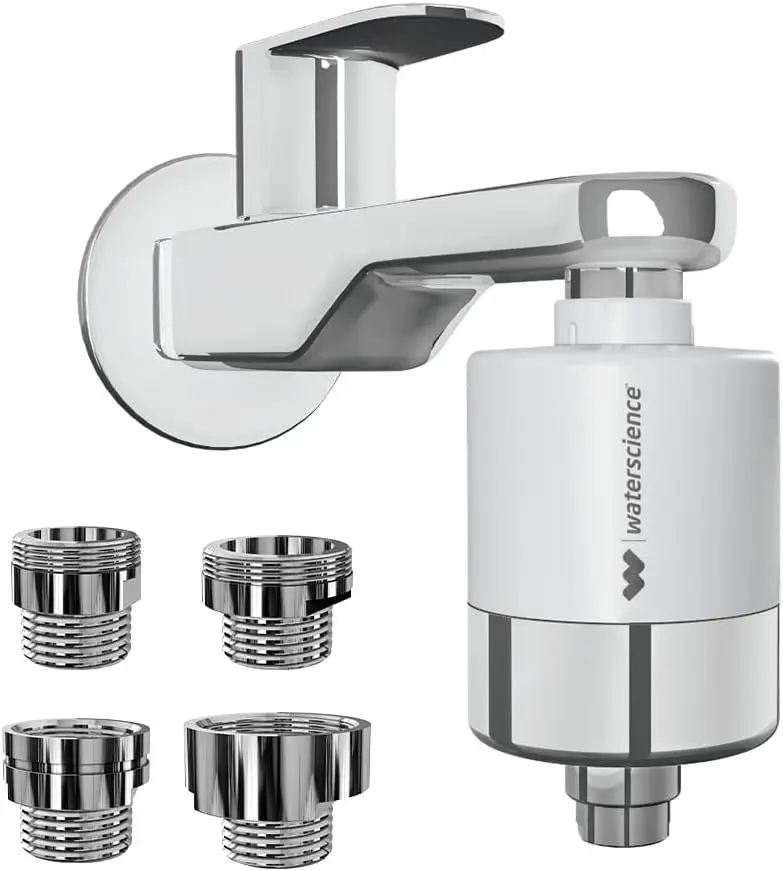 WaterScience CLEO hard water filter for tap and shower with metal adaptors