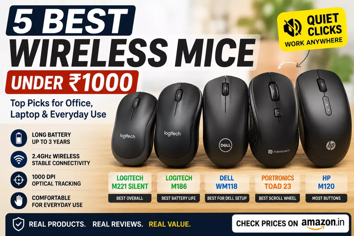 Best Wireless Mouse Under ₹1000 in India (2026)